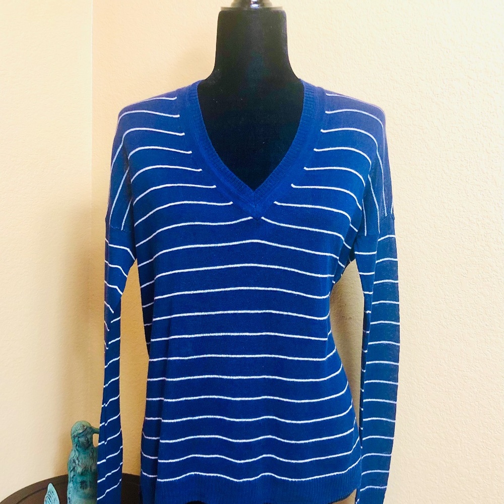 Madewell Sweater lightweight navy & white